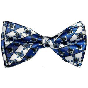 COPY - Mason bowtie Masonic Square Compass  Blue & white